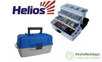 Ящик рыболова Helios трехполочный синий