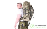 Рюкзак KE Tactical 70л рейдовый (стропы олива) A-Tacs FG
